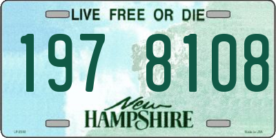 NH license plate 1978108