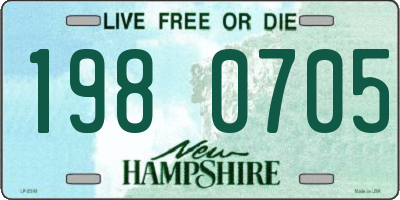 NH license plate 1980705