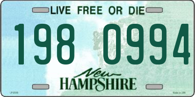 NH license plate 1980994