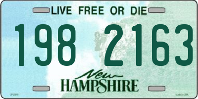 NH license plate 1982163