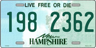 NH license plate 1982362