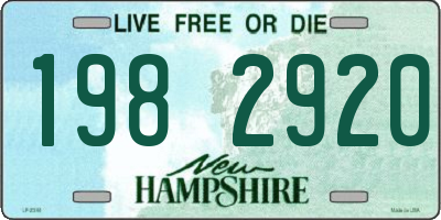 NH license plate 1982920