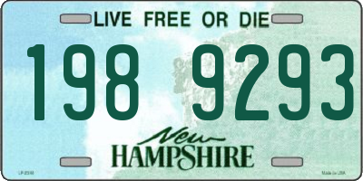 NH license plate 1989293