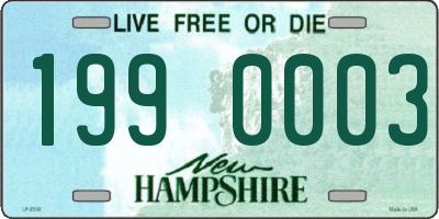 NH license plate 1990003