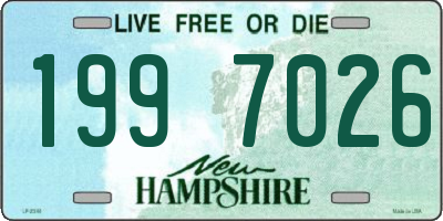 NH license plate 1997026