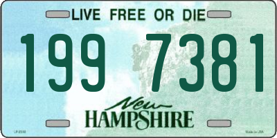 NH license plate 1997381