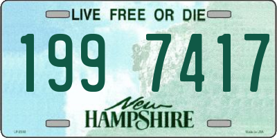 NH license plate 1997417