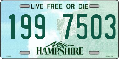 NH license plate 1997503