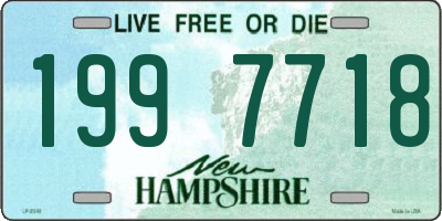 NH license plate 1997718