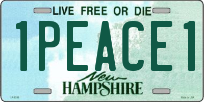 NH license plate 1PEACE1