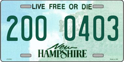 NH license plate 2000403