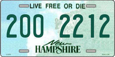 NH license plate 2002212