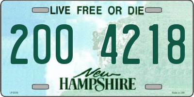 NH license plate 2004218
