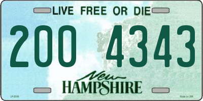 NH license plate 2004343