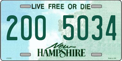 NH license plate 2005034
