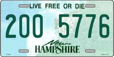 NH license plate 2005776