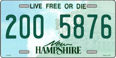 NH license plate 2005876