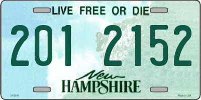 NH license plate 2012152