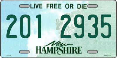 NH license plate 2012935