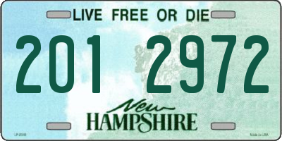 NH license plate 2012972