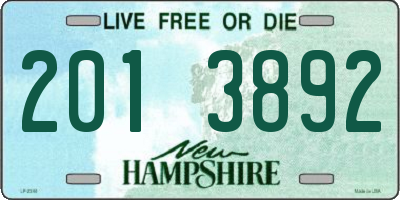 NH license plate 2013892