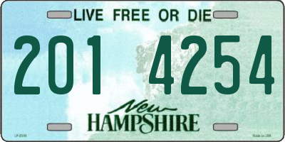 NH license plate 2014254