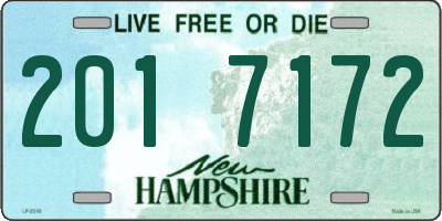 NH license plate 2017172