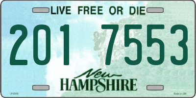 NH license plate 2017553