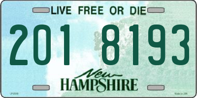 NH license plate 2018193