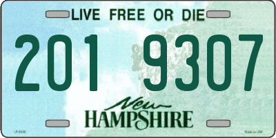 NH license plate 2019307