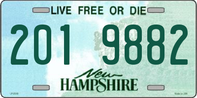 NH license plate 2019882