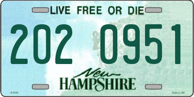 NH license plate 2020951