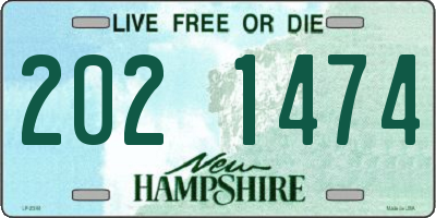NH license plate 2021474