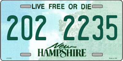 NH license plate 2022235