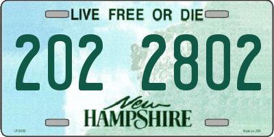 NH license plate 2022802