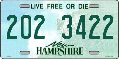 NH license plate 2023422