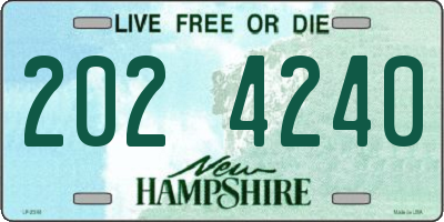 NH license plate 2024240