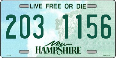 NH license plate 2031156