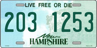 NH license plate 2031253