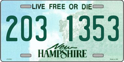 NH license plate 2031353