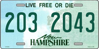 NH license plate 2032043