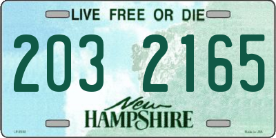 NH license plate 2032165