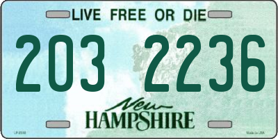 NH license plate 2032236