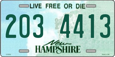 NH license plate 2034413