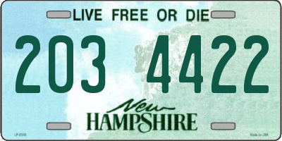 NH license plate 2034422