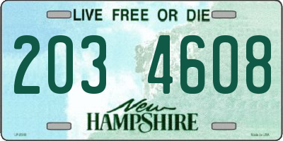 NH license plate 2034608