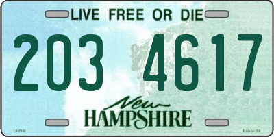 NH license plate 2034617