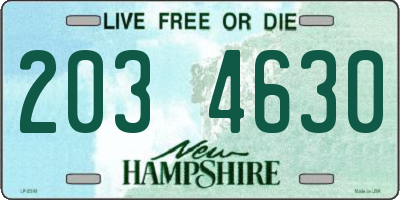 NH license plate 2034630