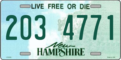 NH license plate 2034771