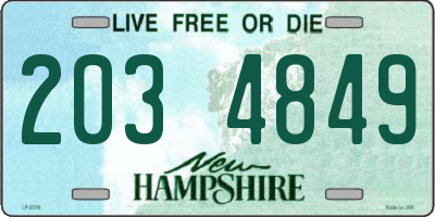 NH license plate 2034849